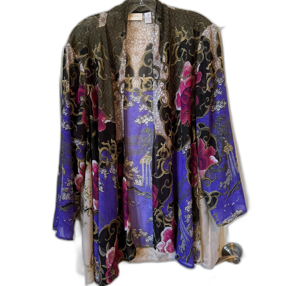 Long Sleeve Lightweight Sweater Jacket Tunic Cruise Wear Sz XL